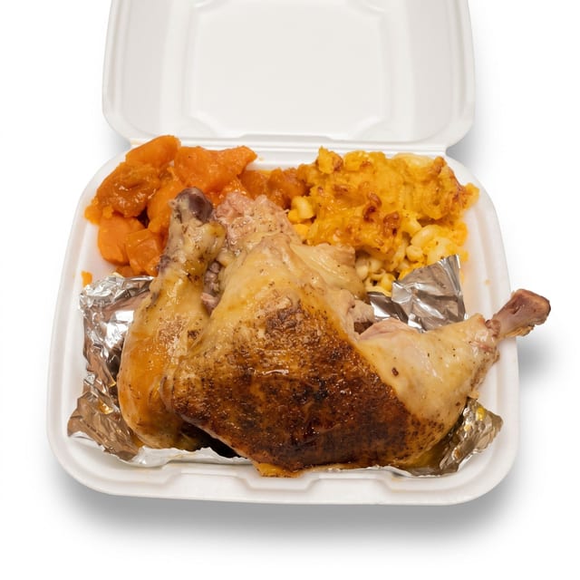 Baked Chicken Leg Quarters.